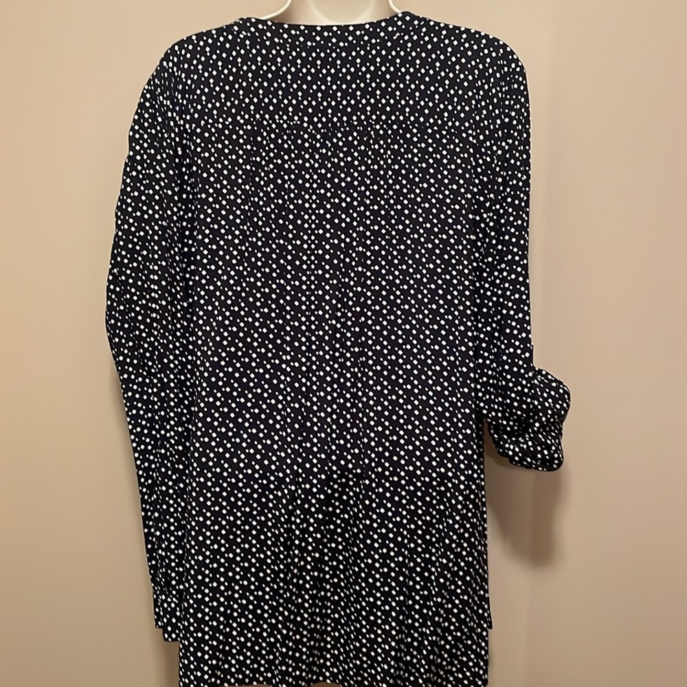 Navy print tunic blouse - Picture 4 of 7
